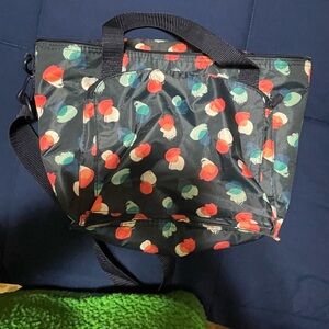 THIRTY ONE 31 Insulated Zip Cooler Picnic Bag Adjustable Strap Polka Dot 13x11x6